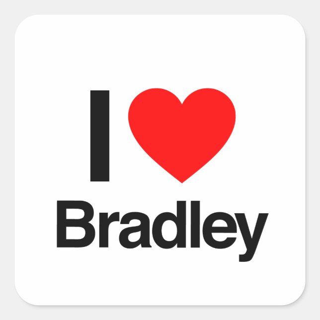 i love bradley square sticker (Front)