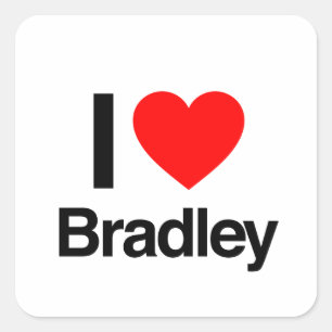 i love bradley square sticker