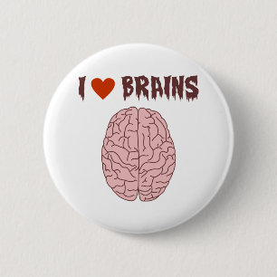I Love Brains 6 Cm Round Badge