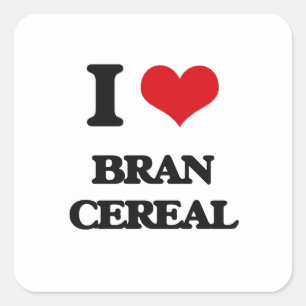 I Love Bran Cereal Square Sticker