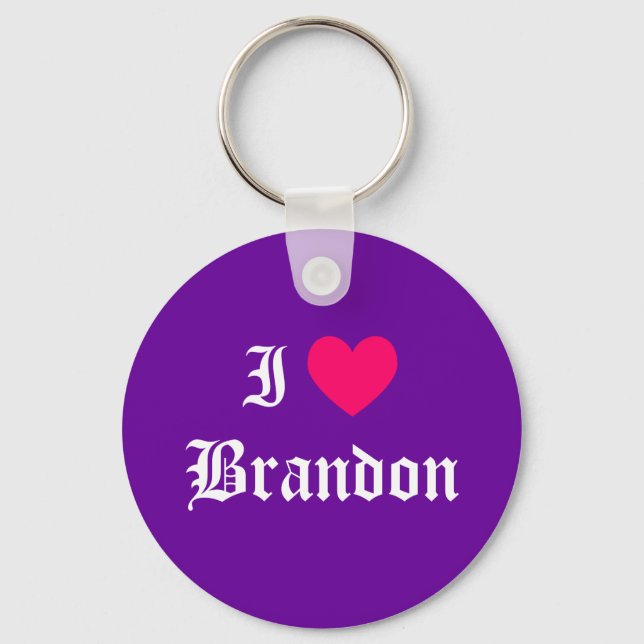 I Love Brandon Key Ring (Front)