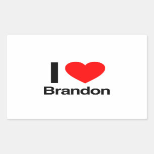 i love brandon rectangular sticker