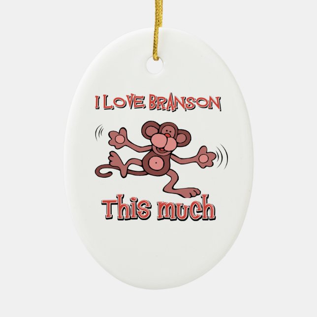 I love BRANSON this much Ceramic Tree Decoration (Front)