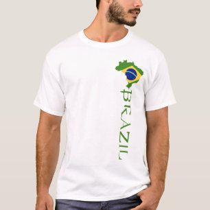 I Love Brasil Soccer Map football T-Shirt