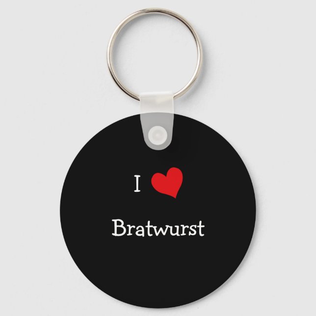 I Love Bratwurst Key Ring (Front)