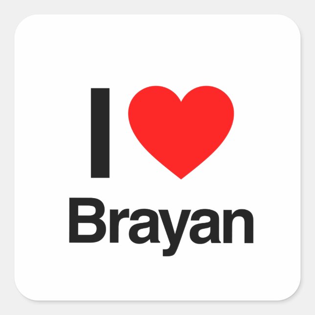 i love brayan square sticker (Front)