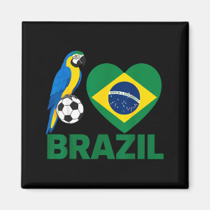 I Love Brazil Brazilian Flag Heart Women Kids Magnet