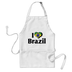 I Love Brazil Flag Standard Apron