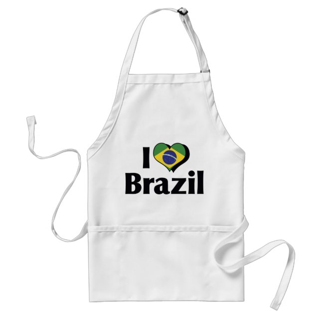 I Love Brazil Flag Standard Apron (Front)