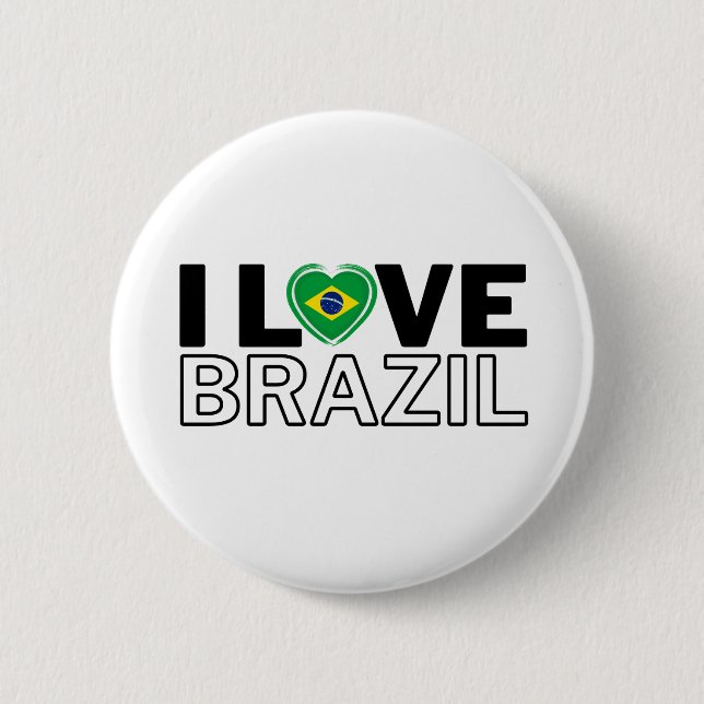 I LOVE BRAZIL - For real Brazilians! 6 Cm Round Badge (Front)