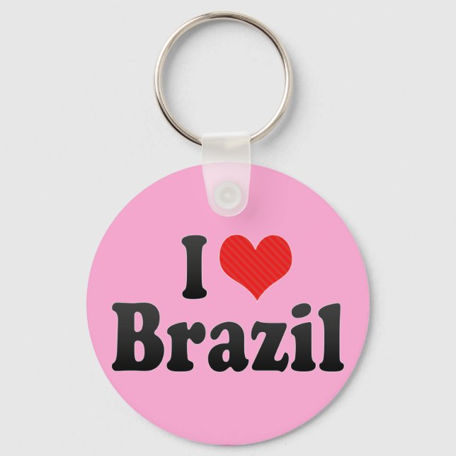 I Love Brazil Key Ring (Front)