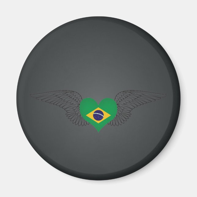 I Love Brazil -wings Magnet (Front)