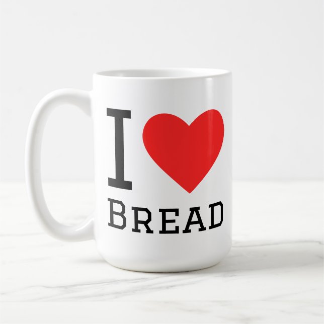 I love bread square sticker coffee mug (Left)