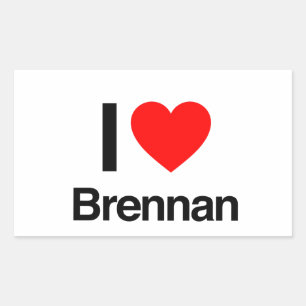 i love brennan rectangular sticker