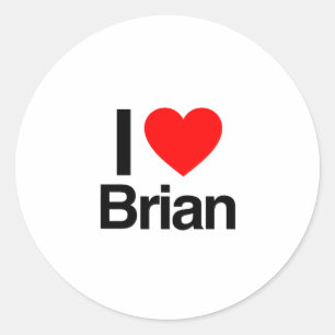 i love brian classic round sticker