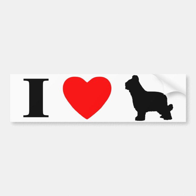 I Love Briards Bumper Sticker (Front)