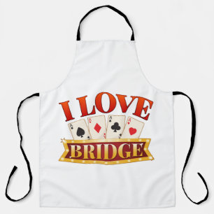I Love Bridge Card Game Player Apron