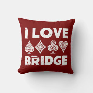 I Love Bridge Card Game Player Cushion