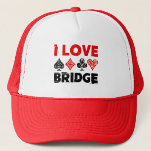 I Love Bridge Card Game Player Enthusiast Trucker Hat