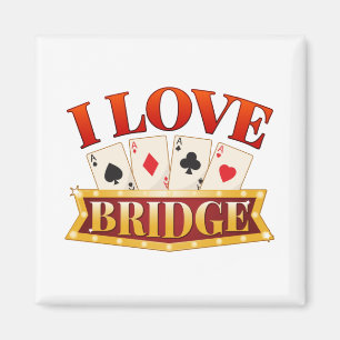 I Love Bridge Card Game Player Magnet