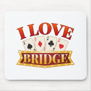 I Love Bridge Card Game Player Mouse Mat
