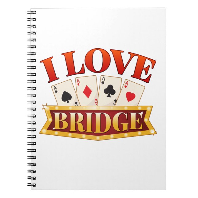 I Love Bridge Card Game Player Notebook (Front)