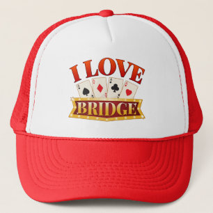 I Love Bridge Card Game Player Trucker Hat