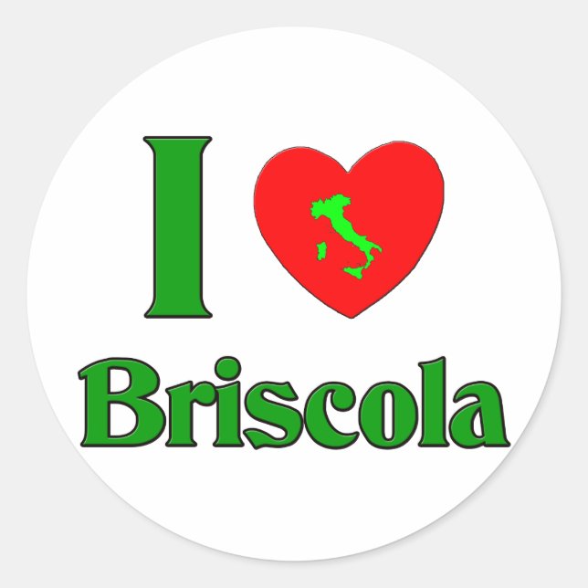 I Love Briscola Classic Round Sticker (Front)