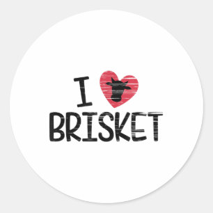 I Love Brisket T Shirt Beef Foodie Bbq Novelty _1  Classic Round Sticker