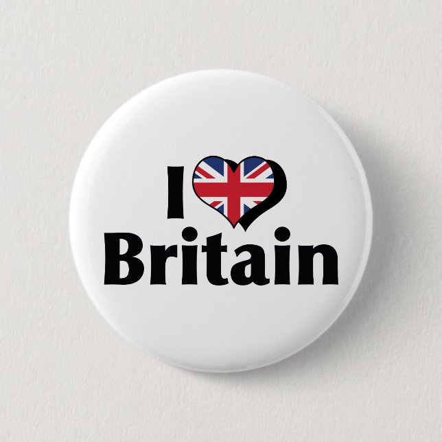 I Love Britain Flag 6 Cm Round Badge (Front)