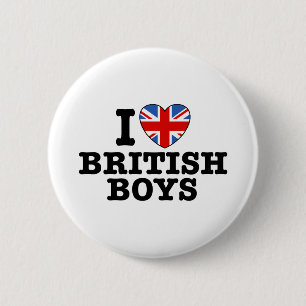 I Love British Boys 6 Cm Round Badge