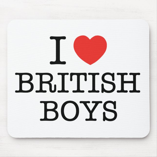 I Love British Boys Mouse Mat (Front)