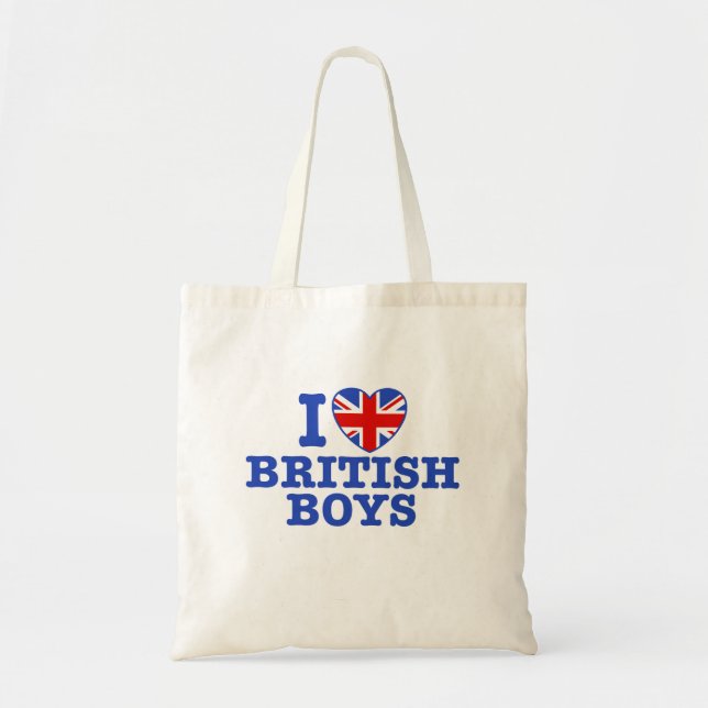 I Love British Boys Tote Bag (Front)