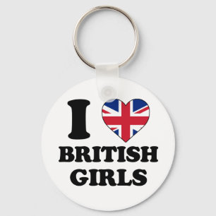 I love British girls Key Ring