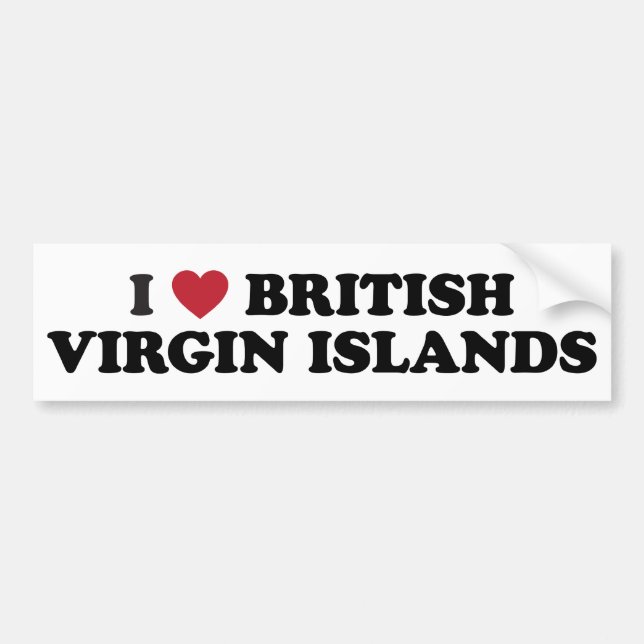 I Love British Virgin Islands Bumper Sticker (Front)