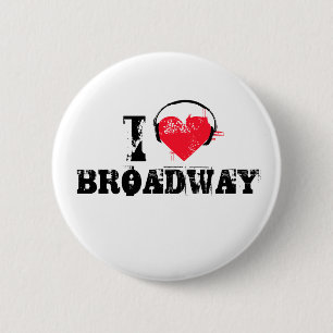 I love broadway 6 cm round badge