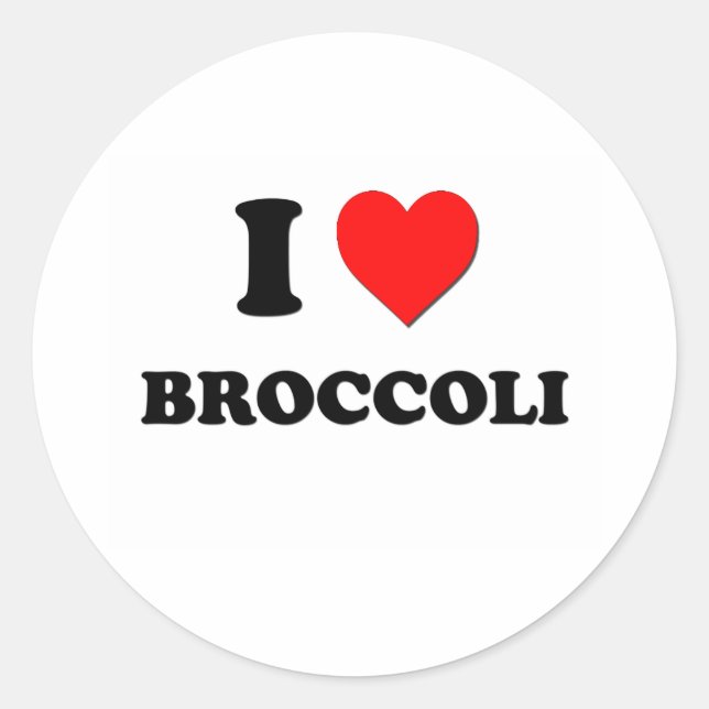 I Love Broccoli Classic Round Sticker (Front)