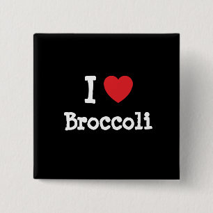 I love Broccoli heart T-Shirt 15 Cm Square Badge