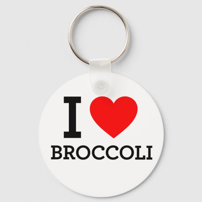 I Love Broccoli Key Ring (Front)