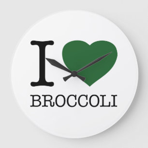 I LOVE BROCCOLI LARGE CLOCK