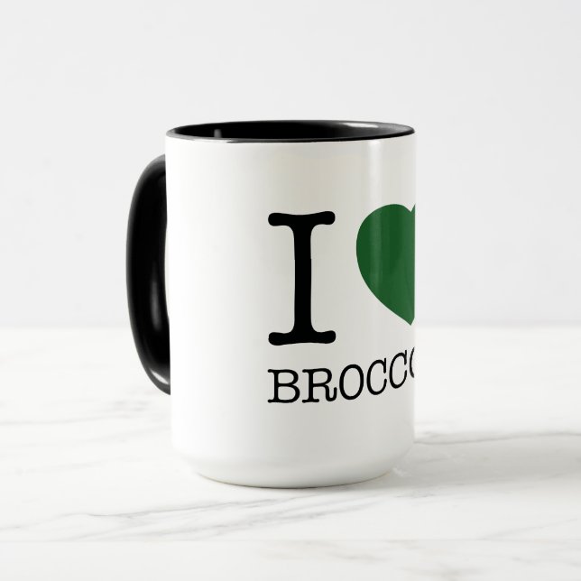 I LOVE BROCCOLI MUG (Front Left)