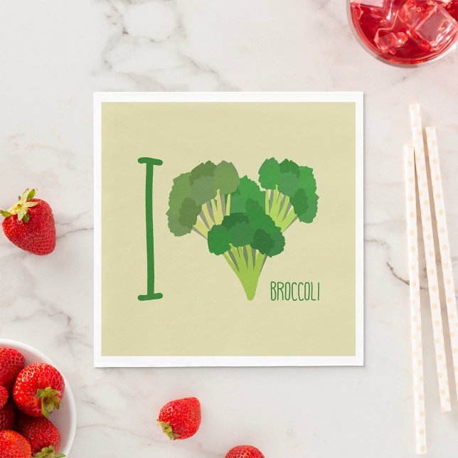 I Love Broccoli Napkin (Creator Uploaded)