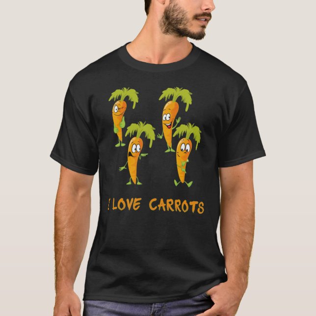 I Love broccoli With Giraffe  Funny Broccoli t shi T-Shirt (Front)