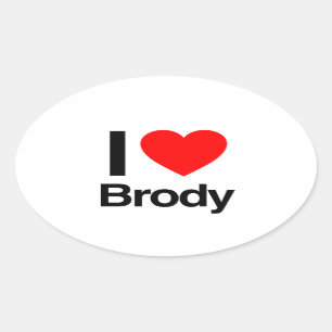 i love brody oval sticker