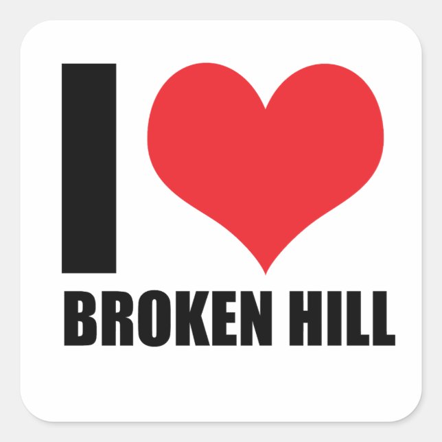 I love Broken Hill Square Sticker (Front)