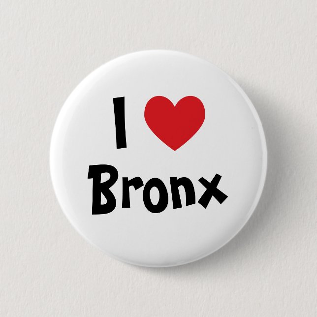I Love Bronx Red Heart 6 Cm Round Badge (Front)