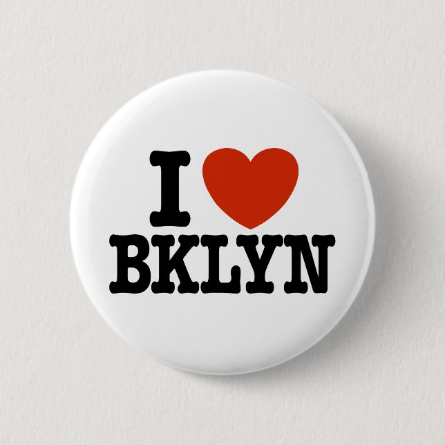 I Love Brooklyn 6 Cm Round Badge (Front)