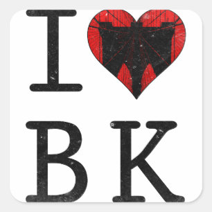 I Love Brooklyn BK NYC Square Sticker