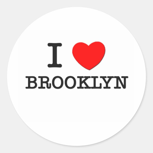 I Love Brooklyn Classic Round Sticker (Front)