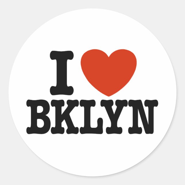 I Love Brooklyn Classic Round Sticker (Front)